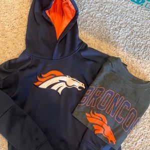 Broncos bundle youth 10/12 -sweatshirt and T-shirt NFL apparel